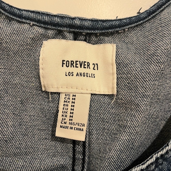 Forever 21 Blue Denim Jumper Dress Size M - Picture 2 of 2